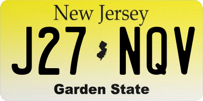 NJ license plate J27NQV