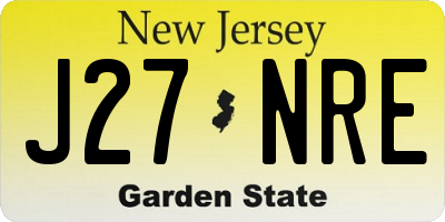 NJ license plate J27NRE