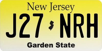 NJ license plate J27NRH