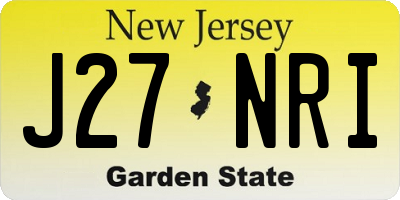 NJ license plate J27NRI