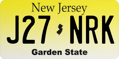 NJ license plate J27NRK
