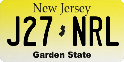 NJ license plate J27NRL