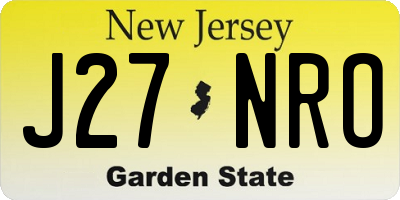 NJ license plate J27NRO