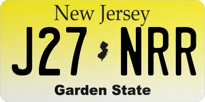 NJ license plate J27NRR