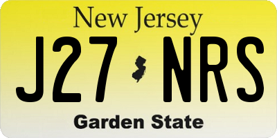 NJ license plate J27NRS