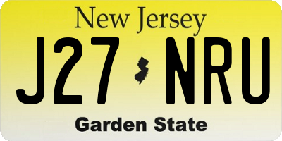 NJ license plate J27NRU