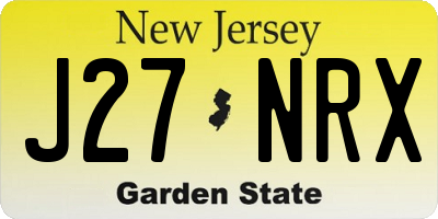 NJ license plate J27NRX