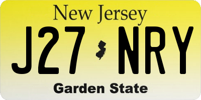 NJ license plate J27NRY