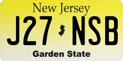 NJ license plate J27NSB