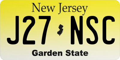 NJ license plate J27NSC