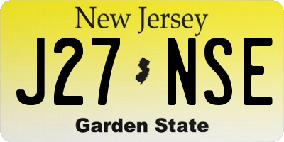 NJ license plate J27NSE
