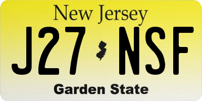 NJ license plate J27NSF