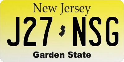 NJ license plate J27NSG