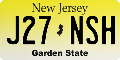 NJ license plate J27NSH
