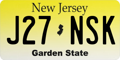 NJ license plate J27NSK