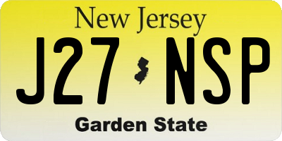 NJ license plate J27NSP