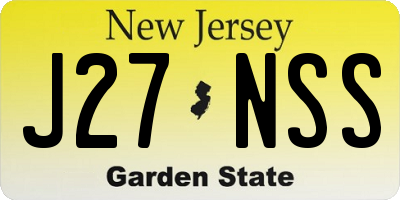 NJ license plate J27NSS