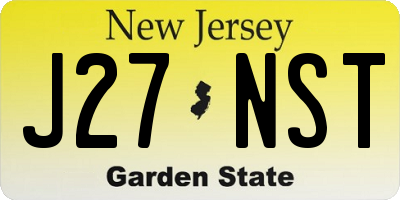 NJ license plate J27NST