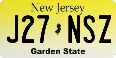 NJ license plate J27NSZ