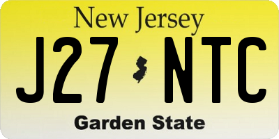 NJ license plate J27NTC