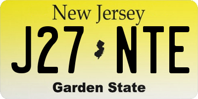 NJ license plate J27NTE