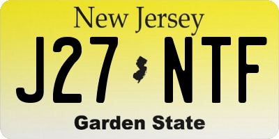 NJ license plate J27NTF