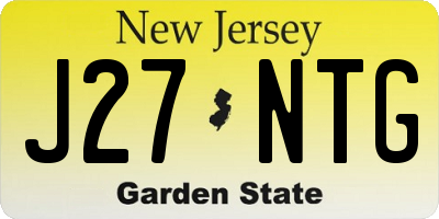 NJ license plate J27NTG