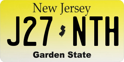 NJ license plate J27NTH
