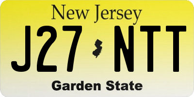 NJ license plate J27NTT