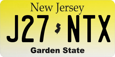 NJ license plate J27NTX