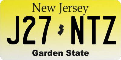 NJ license plate J27NTZ