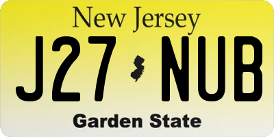 NJ license plate J27NUB