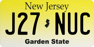 NJ license plate J27NUC