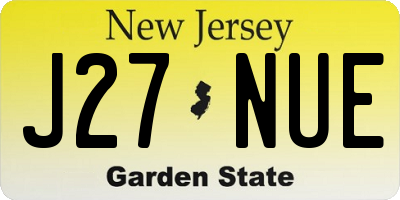 NJ license plate J27NUE