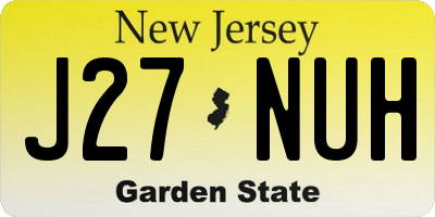 NJ license plate J27NUH