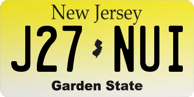 NJ license plate J27NUI