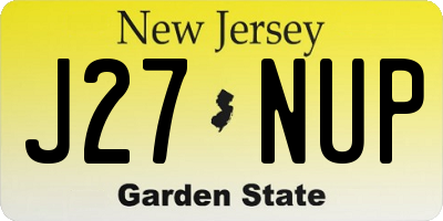 NJ license plate J27NUP