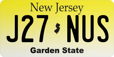 NJ license plate J27NUS