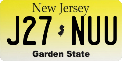 NJ license plate J27NUU