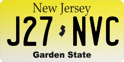 NJ license plate J27NVC
