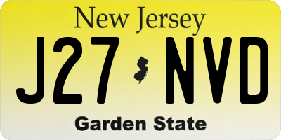 NJ license plate J27NVD