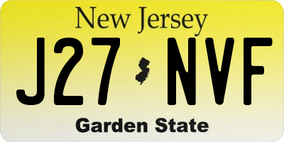 NJ license plate J27NVF