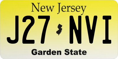 NJ license plate J27NVI