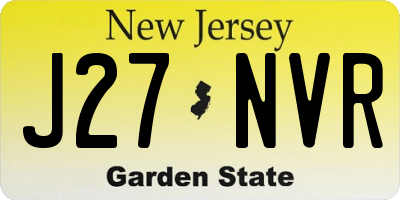 NJ license plate J27NVR