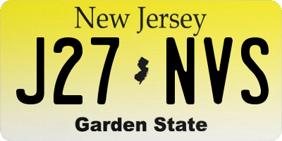NJ license plate J27NVS