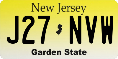 NJ license plate J27NVW