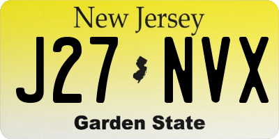 NJ license plate J27NVX