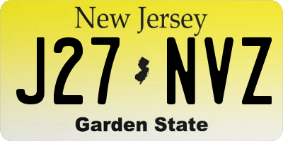 NJ license plate J27NVZ