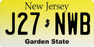 NJ license plate J27NWB