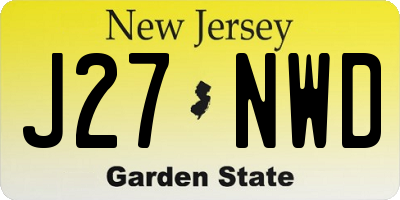 NJ license plate J27NWD